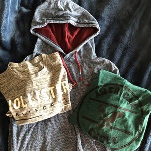 3 Men's Shirts: Hollister and AE